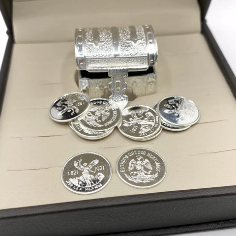 ESTUCHE 2 - ARRAS CH + COFRE + CAJA - PLATA .925 - ANGEL DE LA LIBERTAD