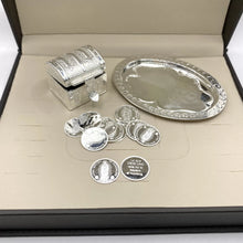 ESTUCHE 3 - ARRAS CH + COFRE + CHAROLA + CAJA - PLATA .925 - VIRGEN GPE CUERPO COMPLETO