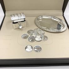 ESTUCHE 3 - ARRAS CH + COFRE + CHAROLA + CAJA - PLATA .925 - VIRGEN GPE MEDIO CUERPO