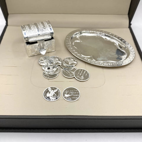 ESTUCHE 3 - ARRAS CH + COFRE + CHAROLA + CAJA - PLATA .925 - ARCANGEL MIGUEL