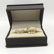 ARGOLLAS ORO AMARILLO - LINEAS DIAGONALES FONDO ARENADO - ORO 10K