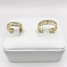 ARGOLLAS ORO AMARILLO - LINEAS CENTRAL FACETADA ANCHA - ORO 10K