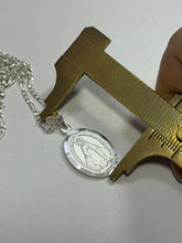 CADENA CON MEDALLA VIRGEN MILAGROSA - MATE - PLATA .925