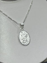 CADENA CON MEDALLA SAN MARTIN CABALLERO - MATE - PLATA .925