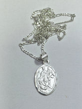CADENA CON MEDALLA SAN MARTIN CABALLERO - MATE - PLATA .925