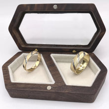 ARGOLLAS BI COLOR - LINEAS DIAGONALES BLANCO FONDO AMARILLO - ORO 10K