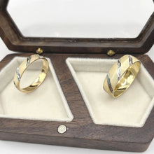 ARGOLLAS BI COLOR - LINEAS DIAGONALES BLANCO FONDO AMARILLO - ORO 10K