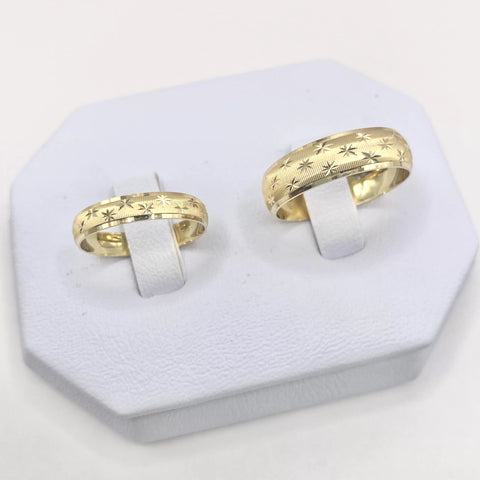 ARGOLLAS ORO AMARILLO - DIAMANTADO ESTRELLAS - ORO 10K