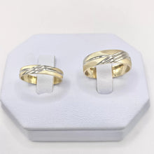 ARGOLLAS BI COLOR - TRIPLE LINEA BLANCA - ORO 10K