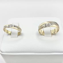ARGOLLAS BI COLOR - TRIPLE LINEA BLANCA - ORO 10K