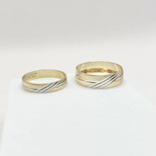 ARGOLLAS BI COLOR - TRIPLE LINEA BLANCA - ORO 10K