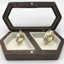 ARGOLLAS BI COLOR - TRIPLE LINEA BLANCA - ORO 10K