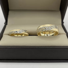 ARGOLLAS BI COLOR - TRIPLE LINEA BLANCA - ORO 10K