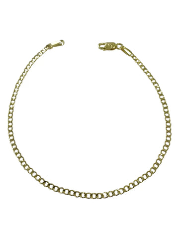 PULSO BARBADO DELGADO - 2 MM - 18 CM - ORO 10K