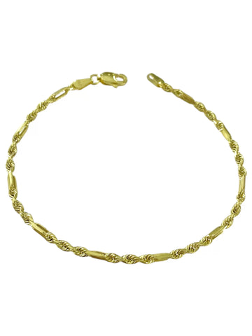 PULSO TORSAL FÍGARO 2 MM - 18 CM - ORO 10K