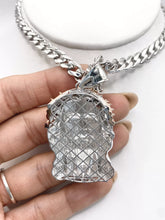 CADENA MÓNACO CON DIJE ROSTRO DE CRISTO BI COLOR - PLATA .925