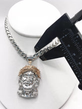 CADENA MÓNACO CON DIJE ROSTRO DE CRISTO BI COLOR - PLATA .925