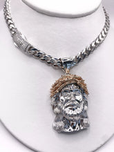 CADENA MÓNACO CON DIJE ROSTRO DE CRISTO BI COLOR - PLATA .925