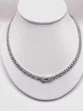 CADENA MÓNACO CH - BARBADA CON PIEDRA ZIRCONIA - 55 CM X 5 MM - PLATA .925