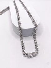 CADENA MÓNACO CH - BARBADA CON PIEDRA ZIRCONIA - 55 CM X 5 MM - PLATA .925