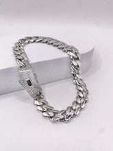 PULSO MÓNACO CH - BARBADO CUBANO - 21 cm x 8 mm - PLATA .925