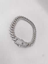 PULSO MÓNACO CH - BARBADO CUBANO - PIEDRA ZIRCONIA - 18 cm x 9 mm - PLATA .925