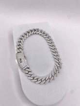 PULSO MÓNACO CH - BARBADO CUBANO - PIEDRA ZIRCONIA - 18 cm x 9 mm - PLATA .925