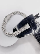 PULSO MÓNACO CH - BARBADO CUBANO - PIEDRA ZIRCONIA - 18 cm x 9 mm - PLATA .925