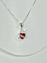CADENA CON DIJE SAGRADO CORAZON DE JESUS -  MODELO 1 - PLATA .925