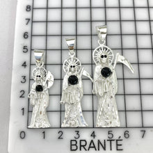 DIJE SANTA MUERTE CON BOLA NEGRA - PLATA .925