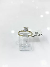 ANILLO SOLITARIO CON ZIRCONIA CLASICO  - ORO 10K