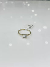 ANILLO SOLITARIO CON ZIRCONIA CLASICO  - ORO 10K