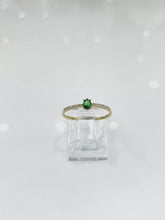 ANILLO VERDE ZIRCONIA GOTA - ORO 10K