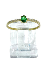 ANILLO VERDE ZIRCONIA GOTA - ORO 10K