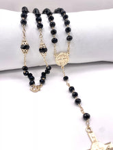 ROSARIO CRISTAL NEGRO - DORADO