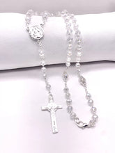 ROSARIO CRISTAL BLANCO - PLATEADO