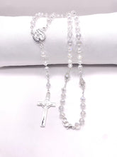 ROSARIO CRISTAL BLANCO - PLATEADO