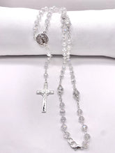 ROSARIO CRISTAL BLANCO - PLATEADO