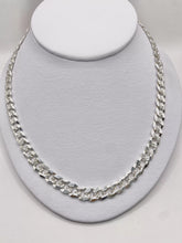 CADENA BARBADA DIAMANTADA 70 cm x 8 mm - PLATA .925