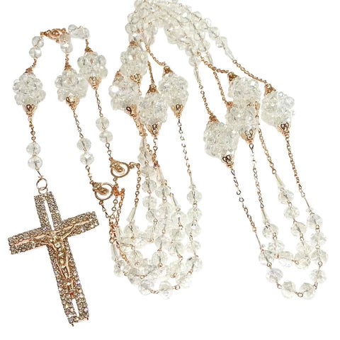 LAZO CRISTAL CON PUÑOS TIPO RAMO - ROSE GOLD