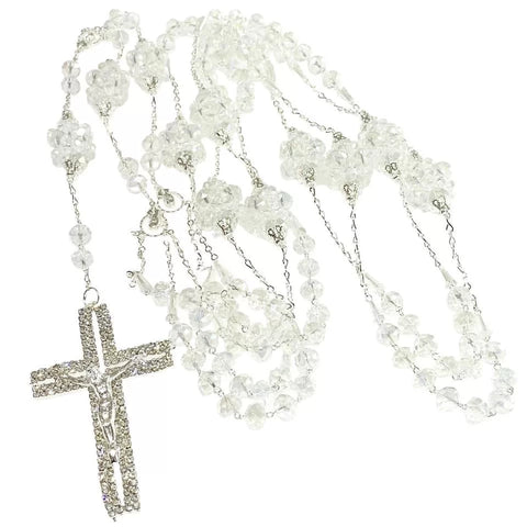 LAZO CRISTAL CON PUÑOS TIPO RAMO - PLATEADO