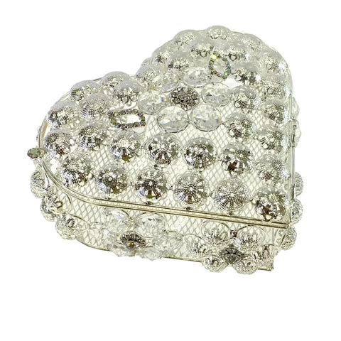 CAJA PARA LAZO EN FORMA DE CORAZÓN - PLATEADO