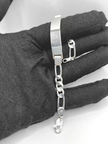 ESCLAVA FIGARO CART - 17 cm x 6.5 mm - PLATA .925