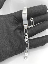 ESCLAVA FIGARO CART - 17 cm x 6.5 mm - PLATA .925