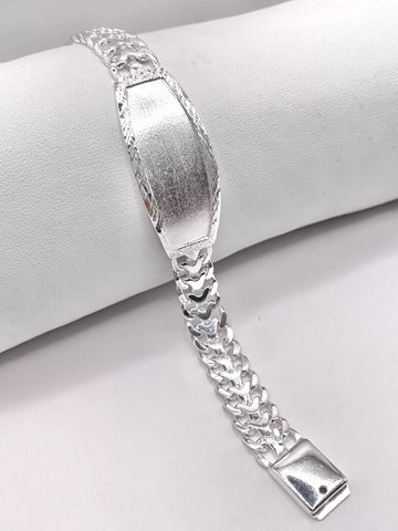 ESCLAVA PETATILLO PLACA BISELADA - 18 cm x 1cm - PLATA .925