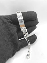 ESCLAVA FIGARO CART DIAMANTADO DIAGONAL- 18 cm x 5 mm - PLATA .925