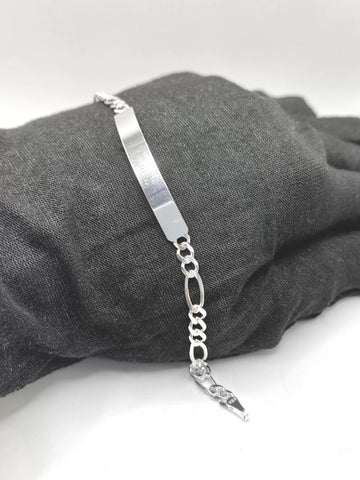 ESCLAVA FIGARO CART - 18 cm x 4.5 mm - PLATA .925