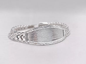 ESCLAVA PETATILLO PLACA BISELADA - 20 cm x 1 cm - PLATA .925