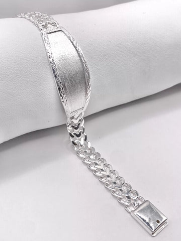 ESCLAVA PETATILLO PLACA BISELADA - 19 cm x 1 cm - PLATA .925