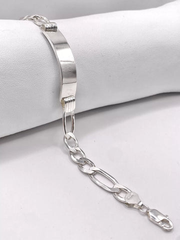 ESCLAVA FIGARO CART - 21 cm x 8 mm - PLATA .925